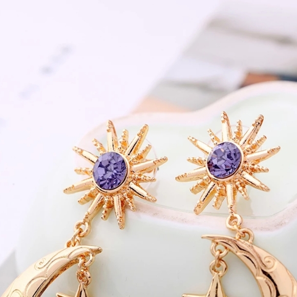 Star, Sun and Moon Earrings Star Earrings Celestia - Picture 3 of 5